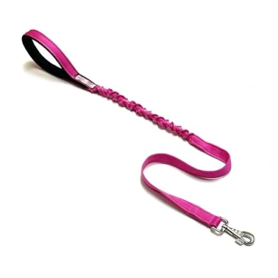 Image of Dog Lead With Shock Absorbing Bungee Cord Training Walking Leash Soft Padded Handle (45&quot; (1.1 Metres), Cerise)