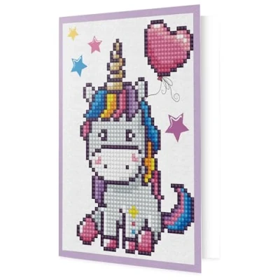 Image of DIAMOND DOTZ Painting Kit, Greeting Card, Canvas, Welcome Baby, 12.6 x 17.7cm
