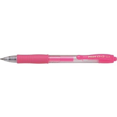 Image of PILOT Pack of 3 G2 07 Gel Ink Rollerball Pens Medium Nib Neon Pink