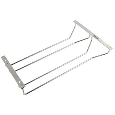 Image of Dianoo 2 Rows 35cm Glass Wine Racks, Stemware Stainless Steel Bar Home Cup Holder, Rack Hanger, Under Cabinet