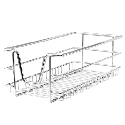 Image of KuKoo 3 x Kitchen Pull Out Soft Close Baskets, 300mm Wide Cabinet, Slide Wire Storage Drawers