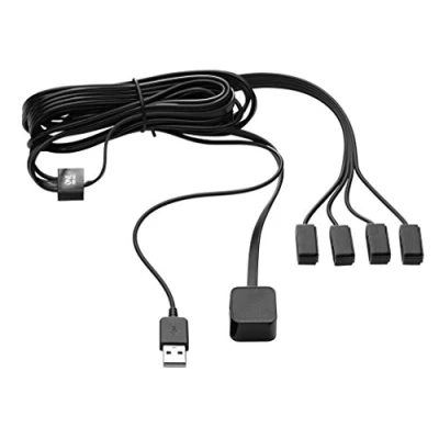 Image of One For All Remote Control Extender 4 AV devices behind closed cabinet doors IR USB powered Plug &amp; Play black URC1000
