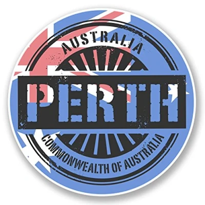 Image of 2 x 10cm Perth Australia Vinyl Sticker Decal Laptop Travel Luggage Tag #6115 (10cm 10cm)