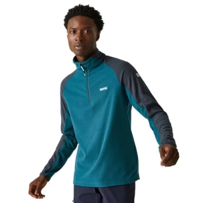 Image of Regatta Mens Elson Ii Grid Jacket Half Zip Fleece, Moroccan Blue/Navy, S EU