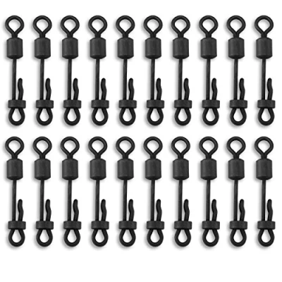 Image of Bank Tackle Size 8 Clam Lock Quick Change Swivels (x 20 Pack)