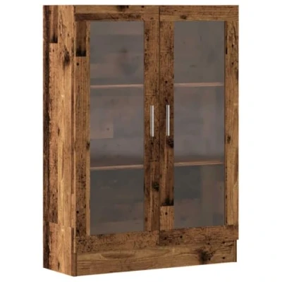 Image of vidaXL Book Cabinet Bookcase Storage Rack/Brown/Praactical/Engineered Wood/3 Compartments, 2 Doors/82.5 x 30.5 115 cm/Modern/Office, Living Room