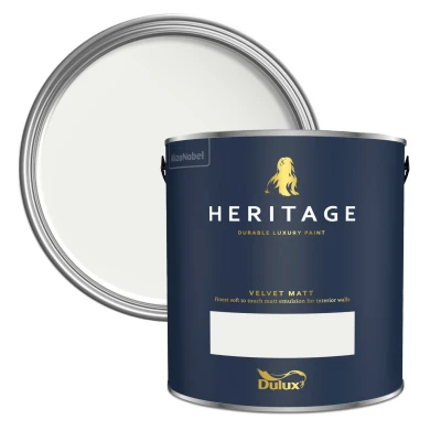 Image of Dulux Trade Heritage Velvet Matt Emulsion China White (5 Litre)