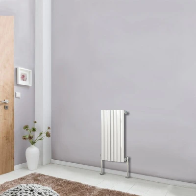 Image of NRG White Oval Radiator Horizontal 600x413mm Single Panel Central Heating Radiators Perfect for Bathrooms Kitchen Living Room
