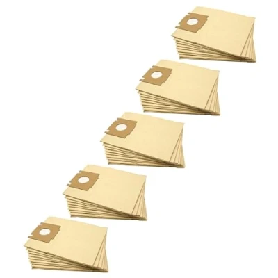 Image of vhbw 50x Vacuum Cleaner Bag compatible with Rowenta RO 1045, 1071...1085, 1087, 1371 Cleaner, paper, 23 cm x 18 cm, Sand Coloured