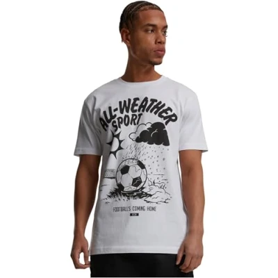 Image of Merchcode Footballs Coming HOME ALL Weather Sports Print Tshirt, Men&#039;s, Size: 3XL, White