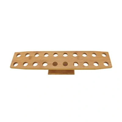 Image of BambooMN 22 Inch Natural Bamboo Oblong Food Cone Display Tamaki Stand for Restaurants, Catered Events, Party or Buffets, Holds up to 20 Cones