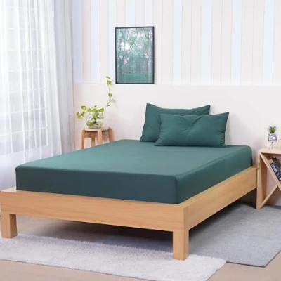 Image of Sheet Story Bamboo Double Fitted 41cm Deep, 400 Thread Count Bed Sheets Soft and Cooling Hypoallergenic Extra Deep only