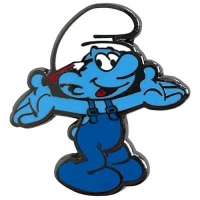 Image of Pawprint Family Handy Smurf Enamel Pin Badge The Smurfs Official Merchandise