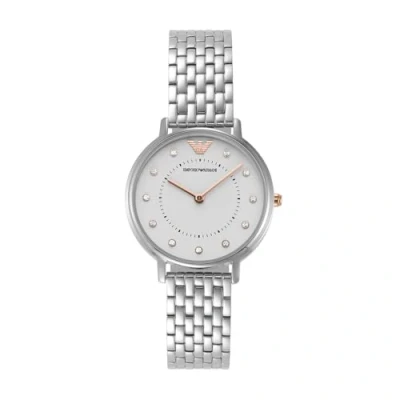 Image of Emporio Armani Watch for Women, Two Hand Movement, 32 mm Silver Stainless Steel Case with a Strap, AR80023