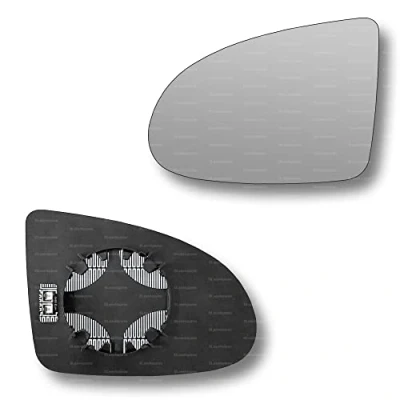 Image of Less4spares Replacement Wing Mirror Glass Left Compatible with Audi A2 1999 2005 CLIP ON Passnager Near Side N/S Heated Convex