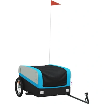 Image of vidaXL Bike Trailer Black and Blue 45 kg Iron