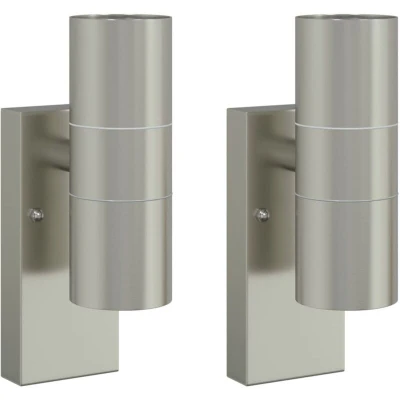 Image of Outdoor Wall Lights 2 pcs Silver Stainless Steel IP44 Vidaxl