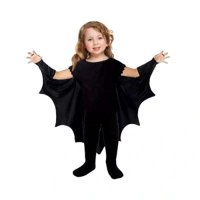 Image of Deluxe Vampire Gothic Bat Wings Costume Cape Fancy Dress Halloween Outfit New by Lizzy® (Toddler)