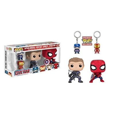 Image of Funko Pop 7604 Captain America Hawkeye Spiderman Iron Man Marvel Bobble Head Vinyl Collectors 3.75 Inch Figure