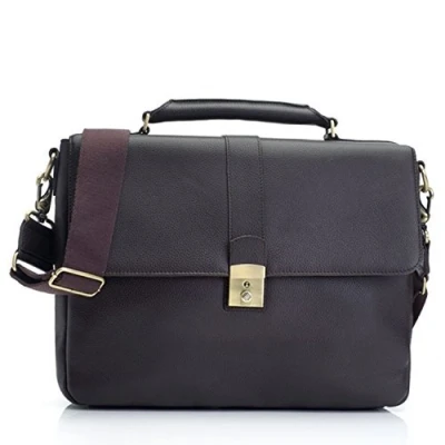 Image of Marshall Bergman Eris Leather Briefcase for 13 Inch Laptop Brown