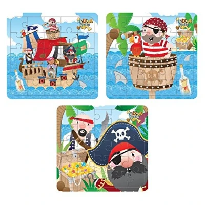 Image of Mini Childrens Boys Kids Pirate Puzzles Party Bag Fillers Toy Gift Birthday, 18