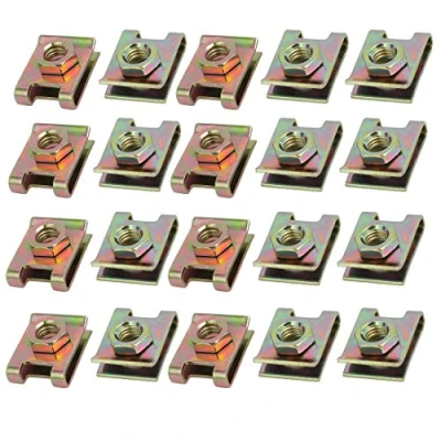 Image of Sourcingmap 20pcs Spring Steel Speed Fastener U Nut Clip Brass Tone for M6 Screw