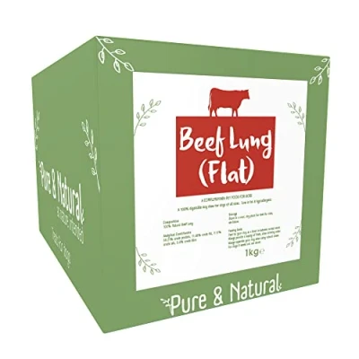 Image of Pure &amp; Natural Beef Lung Flats Dried Dog Treats, High Protein Low Fat Chew for All Ages 1kg Bulk Box