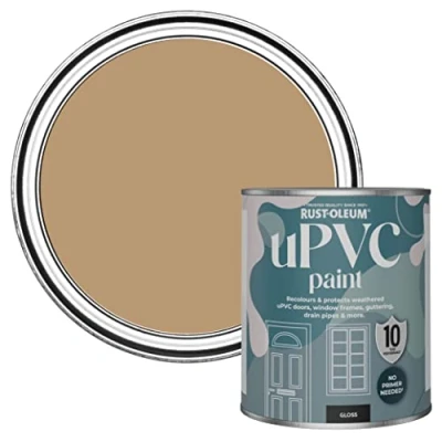 Image of Rust Oleum Brown uPVC Door and Window Paint In Gloss Finish Fired Clay 750ml