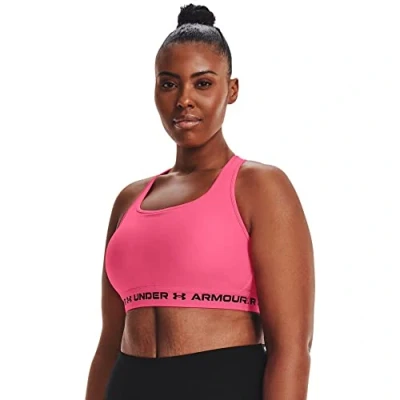 Image of Under Armour Crossback Medium support sports bra, Women&#039;s, Size: XS, Pink