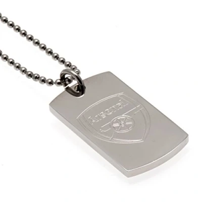 Image of Arsenal Stainless Steel Crest Dog Tag &amp; Ball Chain