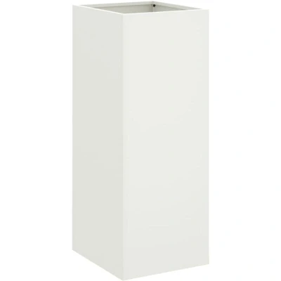 Image of vidaXL Cold rolled Steel Planter White 32x27.5x75 cm for Indoor/Outdoor Garden, Balcony, Patio Plant Display