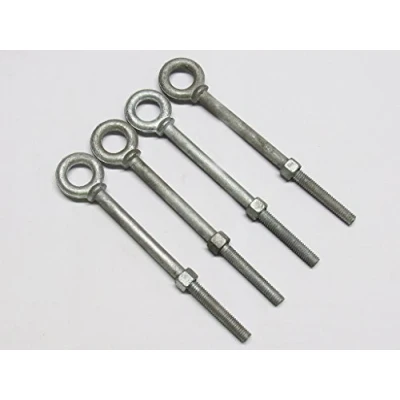 Image of X4 5/16&#039; x 4 1/2&#039; Galvanised Longshank Eyebolts with Nut 8MM 114MM Shoulder Collared