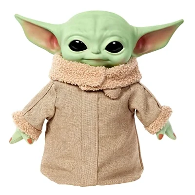 Image of Mattel star wars Grogu Squeeze and blink Plush with sounds movement, Collectible Gift for fans, HJM25