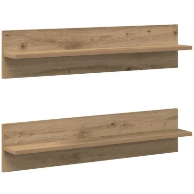 Image of vidaXL Wall Shelves with Shelf mounted Storage 2 pcs Artisan oak Engineered wood
