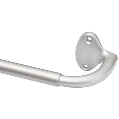 Image of Amazon Basics Extendable Room Darkening Blackout Curtain Rod with Curved Pole 122 to 224 cm, Nickel