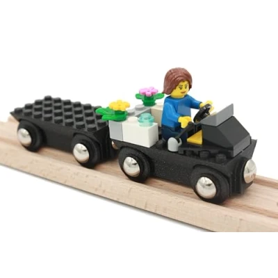 Image of Locorico 2 Wooden Train Wagons (Lego)