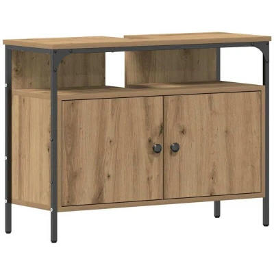 Image of vidaXL Bathroom Sink Cabinet Artisan Oak 80x30x60 cm Engineered Wood