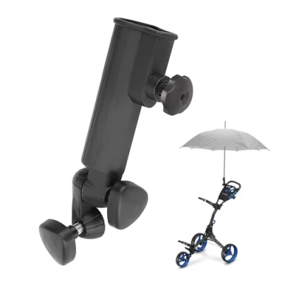 Image of mumisuto Golf Umbrella Holder, Trolley Holder Universal Adjustable Anti Fall Rack Accessories Plastic Cart Stand
