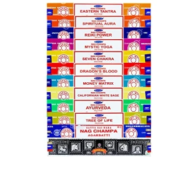 Image of Satya Nag Champa 01202 Variety Incense Sticks Set 12 Packs x 15 Gms