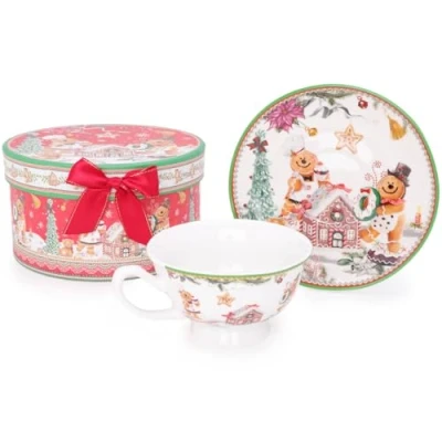 Image of Christmas Concepts® Gingerbread Deluxe Ceramic Tableware Range (Tea Cup and Saucer)