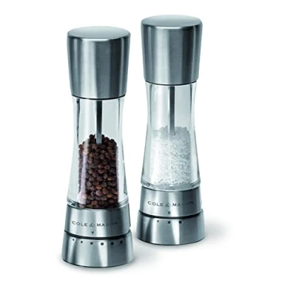 Image of Derwent Salt &amp; Pepper Mill Set / Stainless Steel 190mm