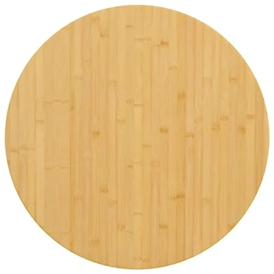 Image of vidaXL 80 cm Bamboo Tabletop Round Brown Durable Table Top, Polished Finish for Home &amp; Commercial Settings, Easy to Clean Versatile Use