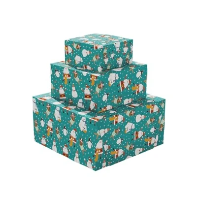 Image of UK Greetings Multipack of 2 Christmas Roll Wraps (8m Each) for Him/Her/Friend Santa &amp; Friends Design (16m Total)