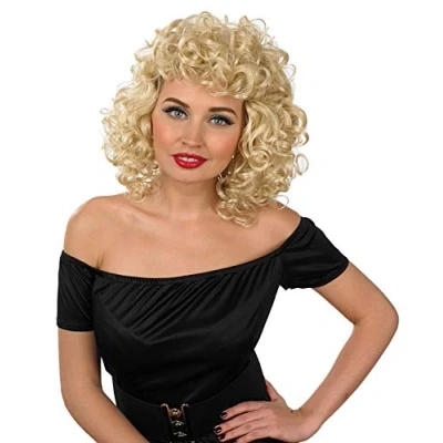Image of Fun Shack 80&#039;s Blonde Curly Wig for Fancy Dress, Wig, 1980 Costume Films, 80s Women Movie One Size
