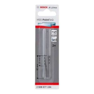 Image of Bosch Professional 10 Piece PointTeQ HSS Twist Drill Bit (for Metal, 1.5 x 18 40 mm, Driver Accessories)
