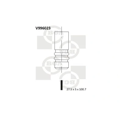 Image of 90536164 Exhaust Valve BGA V996023 27,5mm OPEL: Astra G Convertible, VAUXHALL: Mk5