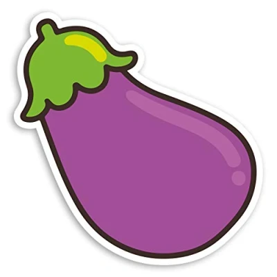Image of 2 x 10cm Purple Eggplant Vinyl Stickers Aubergine Funny Laptop Sticker #34012 (10cm Tall)