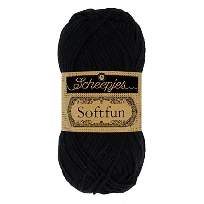 Image of Scheepjes Softfun 2408 Black Yarn 1x50g