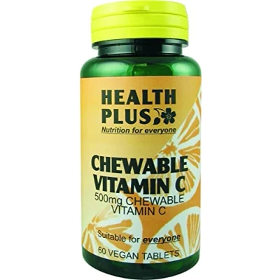 Image of Health Plus Chewable Vitamin C 500mg Supplement 2 X Packs Of 60 Tablets (120 Tablets)