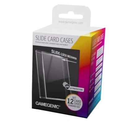 Image of Slide Card Cases Premium Hard Shell Holders with Innovative Lock Mechanism (12 Pack), Designed for Standard Sized Trading Cards, Great LCGs and TCGS, Made by Gamegenic